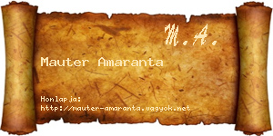 Mauter Amaranta névjegykártya